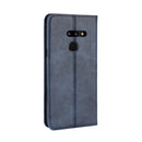 Magnetic Buckle Retro Texture Horizontal Flip Leather Case for LG G8 ThinQ, with Holder & Card Slots & Wallet (Blue)