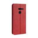 Magnetic Buckle Retro Texture Horizontal Flip Leather Case for LG G8 ThinQ, with Holder & Card Slots & Wallet (Red)