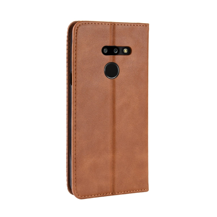 Magnetic Buckle Retro Texture Horizontal Flip Leather Case for LG G8 ThinQ, with Holder & Card Slots & Wallet (Brown)