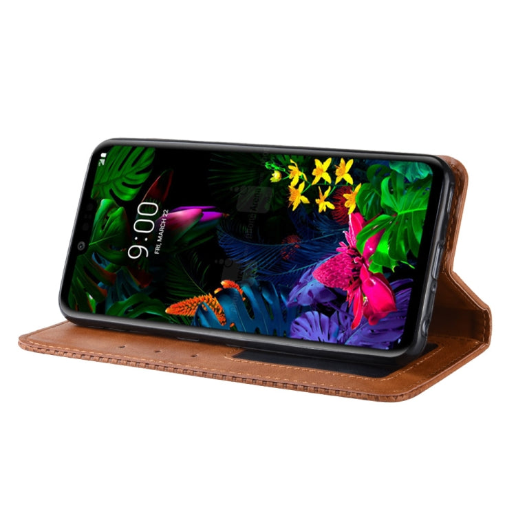 Magnetic Buckle Retro Texture Horizontal Flip Leather Case for LG G8 ThinQ, with Holder & Card Slots & Wallet (Brown)
