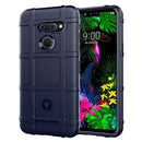 Shockproof Rugged Shield Full Coverage Protective Silicone Case for LG G8 ThinQ (Dark Blue)
