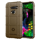 Shockproof Rugged Shield Full Coverage Protective Silicone Case for LG G8 ThinQ (Brown)