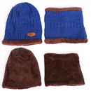 Fashion Winter Unisex Town Wall Beanie Scarf Suit, Thick and Plush Warm Knitted Hat(Grey)