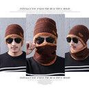 Fashion Winter Unisex Town Wall Beanie Scarf Suit, Thick and Plush Warm Knitted Hat(Coffee)