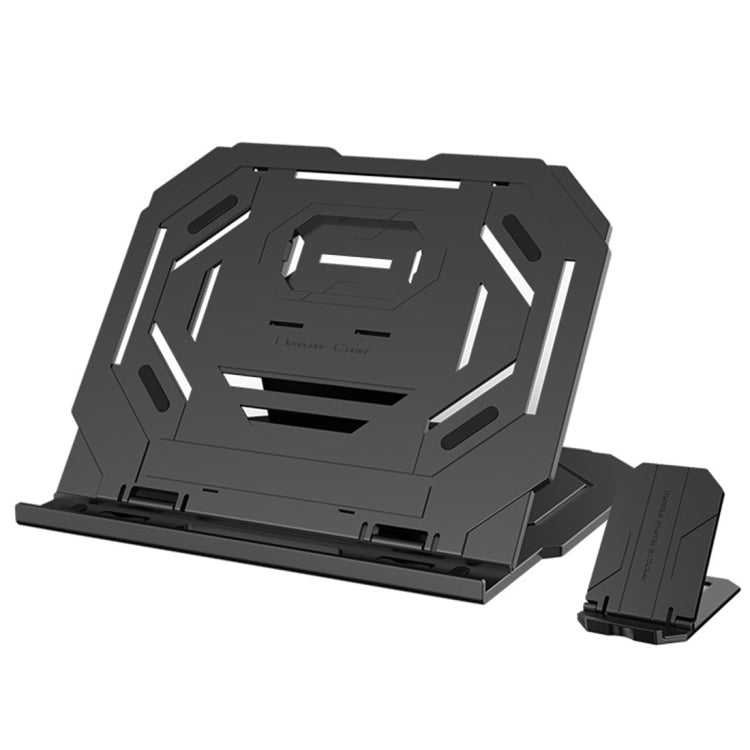 T3 Multi-function Hollow Design Cooling Bracket with 10-Level Adjustable Angle for Notebook, MacBook, iPad, Mobile Phones(Black)