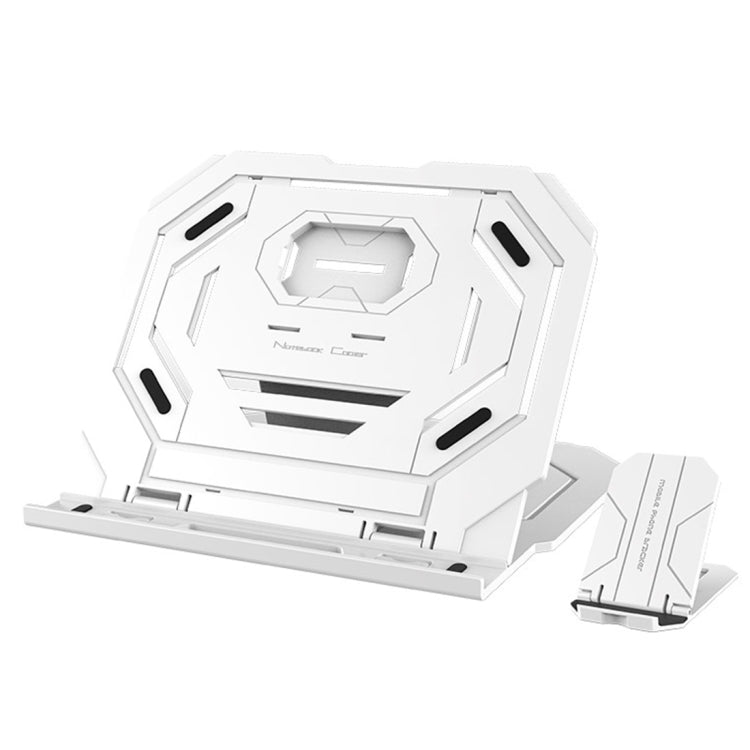T3 Multi-function Hollow Design Cooling Bracket with 10-Level Adjustable Angle for Notebook, MacBook, iPad, Mobile Phones(White)