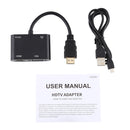 2 in 1 HOMI to HDMI + VGA 15 Pin HDTV Adapter Converter with Audio