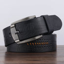 Dandali XX818 Men Fashion Retro Leather Belt Waistband, Length: 110cm (Black)