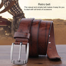 Dandali XX818 Men Fashion Retro Leather Belt Waistband, Length: 110cm (Brown)