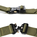 ENNIU 3.8cm Wide Snake Buckle Outdoor Casual Nylon Belt Adjustable Multifunction Training Belts (Army Green)