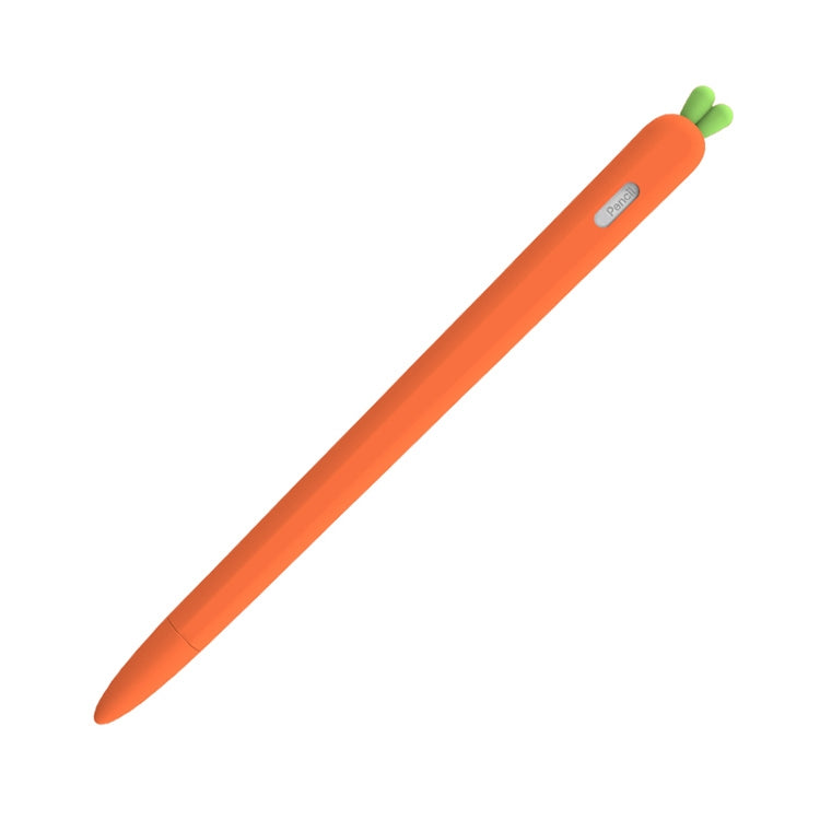 LOVE MEI For Apple Pencil 2 Carrot Shape Stylus Pen Silicone Protective Case Cover(Orange)