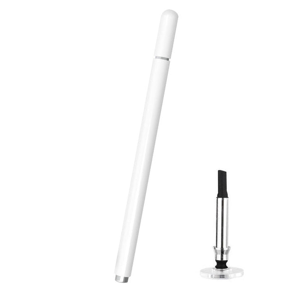Universal Nano Disc Nib Capacitive Stylus Pen with Magnetic Cap & Spare Nib (White)