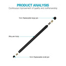 Universal Two-end Rubber Nibs Capacitive Stylus Pen with Magnetic Cap (Black)