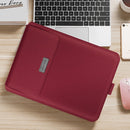4 in 1 Universal Waterproof PU Leather Laptop Liner Bag with Handle & Stand & Pen Holder + 2 Winders + Mouse Bag + Charger Bag Set for 13 / 14 inch Laptops(Red)