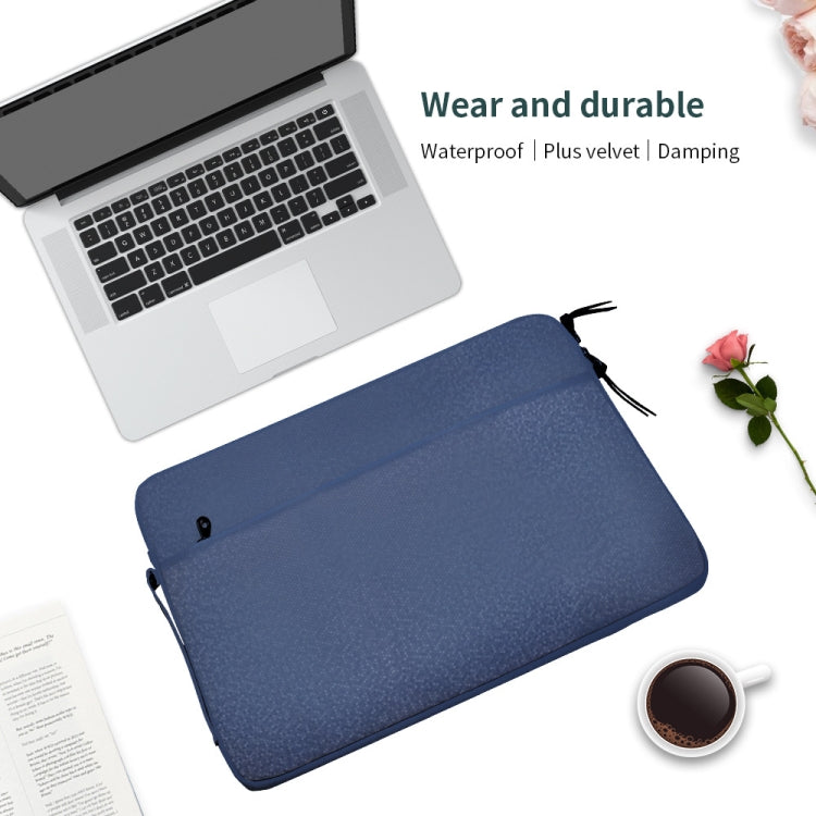 Diamond Pattern Portable Waterproof Sleeve Case Double Zipper Briefcase Laptop Carrying Bag for 11-12 inch Laptops (Dark Blue)