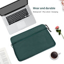 Diamond Pattern Portable Waterproof Sleeve Case Double Zipper Briefcase Laptop Carrying Bag for 11-12 inch Laptops (Green)