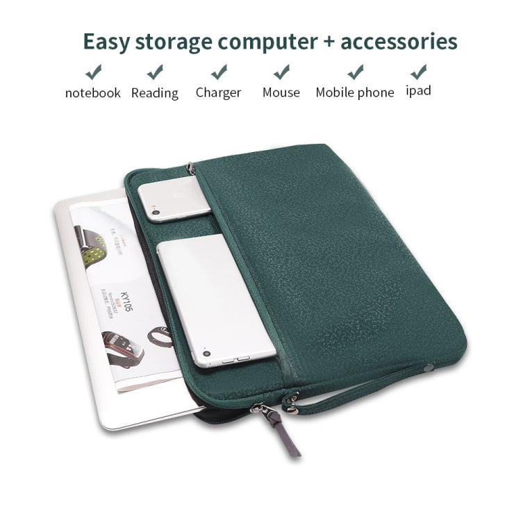 Diamond Pattern Portable Waterproof Sleeve Case Double Zipper Briefcase Laptop Carrying Bag for 11-12 inch Laptops (Tarnish)