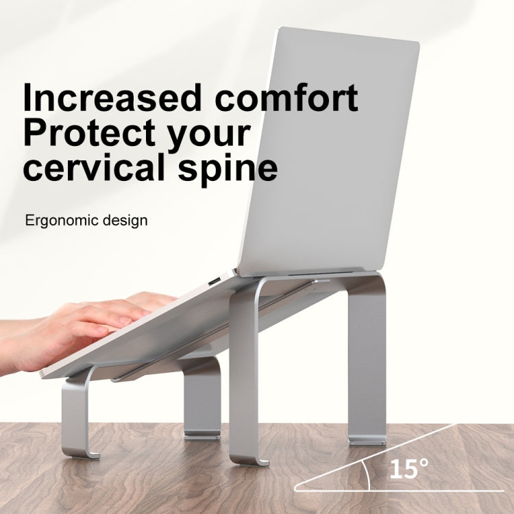 R-JUST BJ05 Detachable I-shaped Aluminum Alloy Laptop Holder for 13-17 inch Laptops (Silver)