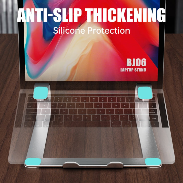 R-JUST BJ06 Detachable Shofar-shaped Aluminum Alloy Laptop Holder for 13-17.3 inch Laptops (Silver)