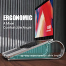 R-JUST BJ06 Detachable Shofar-shaped Aluminum Alloy Laptop Holder for 13-17.3 inch Laptops (Silver)