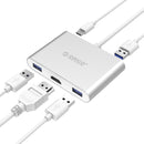 ORICO RCH3A USB-C / Type-C to HDMI & USB-C / Type-C & 3 x USB-A / Type-A Converter Aluminum HUB for Macbook / New Macbook Pro / Huawei Matebook(Silver)