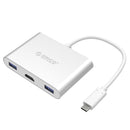 ORICO RCH3A USB-C / Type-C to HDMI & USB-C / Type-C & 3 x USB-A / Type-A Converter Aluminum HUB for Macbook / New Macbook Pro / Huawei Matebook(Silver)