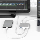 ORICO RCH3A USB-C / Type-C to HDMI & USB-C / Type-C & 3 x USB-A / Type-A Converter Aluminum HUB for Macbook / New Macbook Pro / Huawei Matebook(Silver)