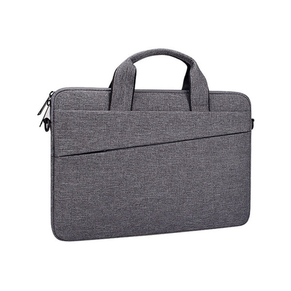 ST03S 14.1 inch Double Side Pockets Wearable Oxford Cloth Soft Handle Portable Laptop Tablet Bag(Deep Space Gray)