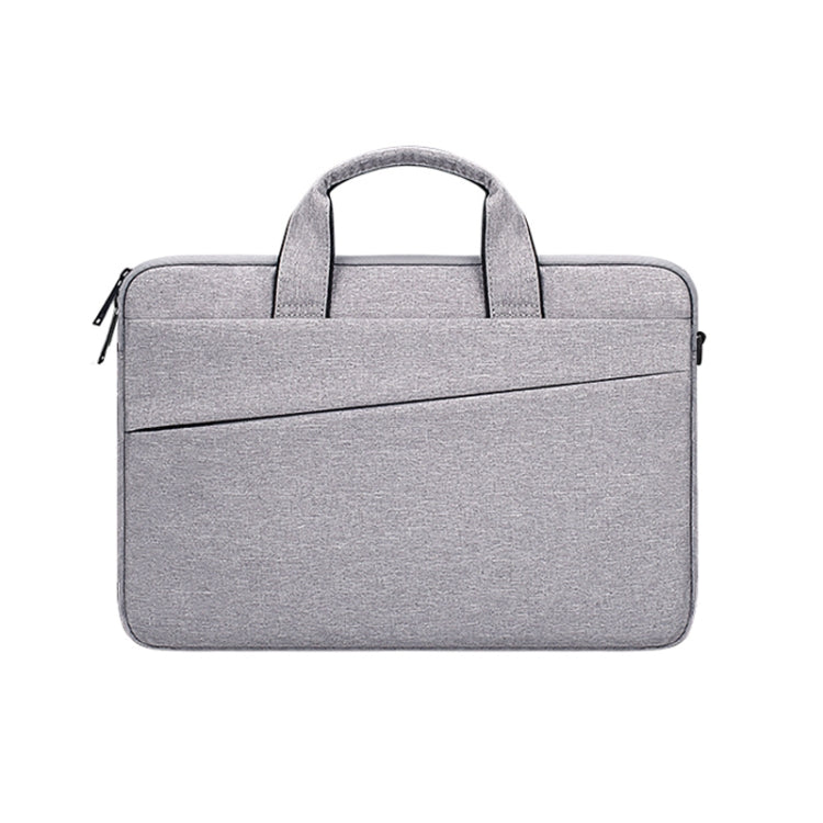ST03S 15.4 inch Double Side Pockets Wearable Oxford Cloth Soft Handle Portable Laptop Tablet Bag(Grey)