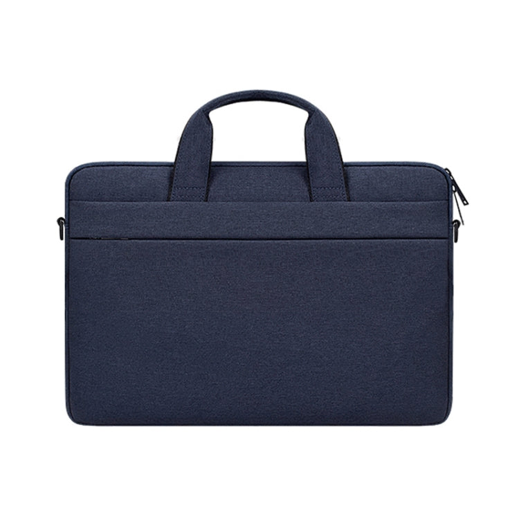 ST03S 15.4 inch Double Side Pockets Wearable Oxford Cloth Soft Handle Portable Laptop Tablet Bag(Navy Blue)