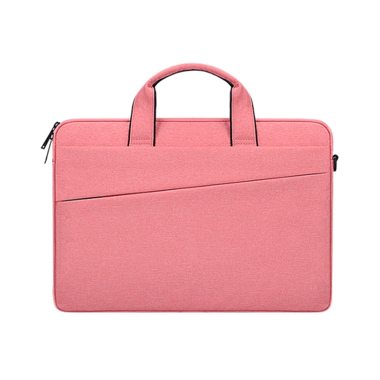 ST03S 15.6 inch Universal Double Side Pockets Wearable Oxford Cloth Soft Handle Portable Laptop Tablet Bag(Pink)