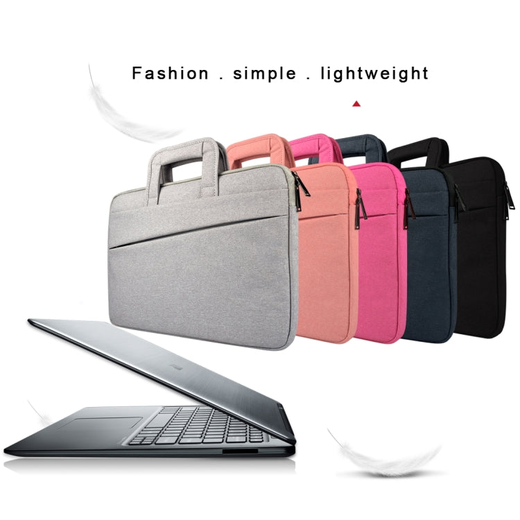 ST03S 15.6 inch Universal Double Side Pockets Wearable Oxford Cloth Soft Handle Portable Laptop Tablet Bag(Pink)