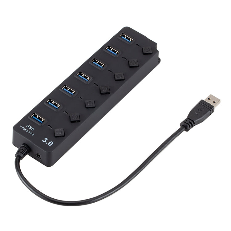 7 Ports USB 3.0 High Speed Multi Hub Expansion with Switch for PC & Laptop