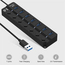7 Ports USB 3.0 High Speed Multi Hub Expansion with Switch for PC & Laptop