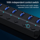 7 Ports USB 3.0 High Speed Multi Hub Expansion with Switch for PC & Laptop