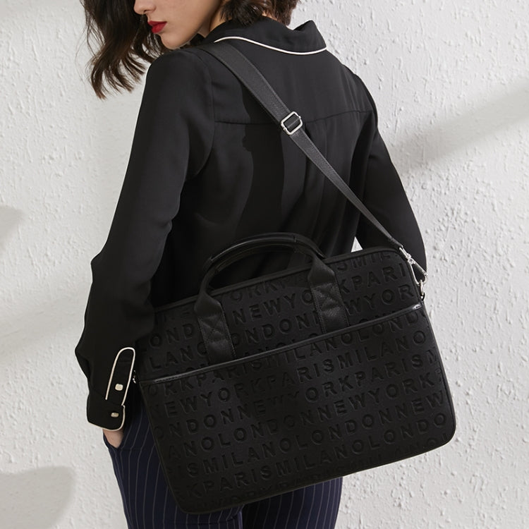 WiWU 13.3 inch Shockproof Dropproof Fashion Slim Shoulder Laptop Bag Handbag(Black)