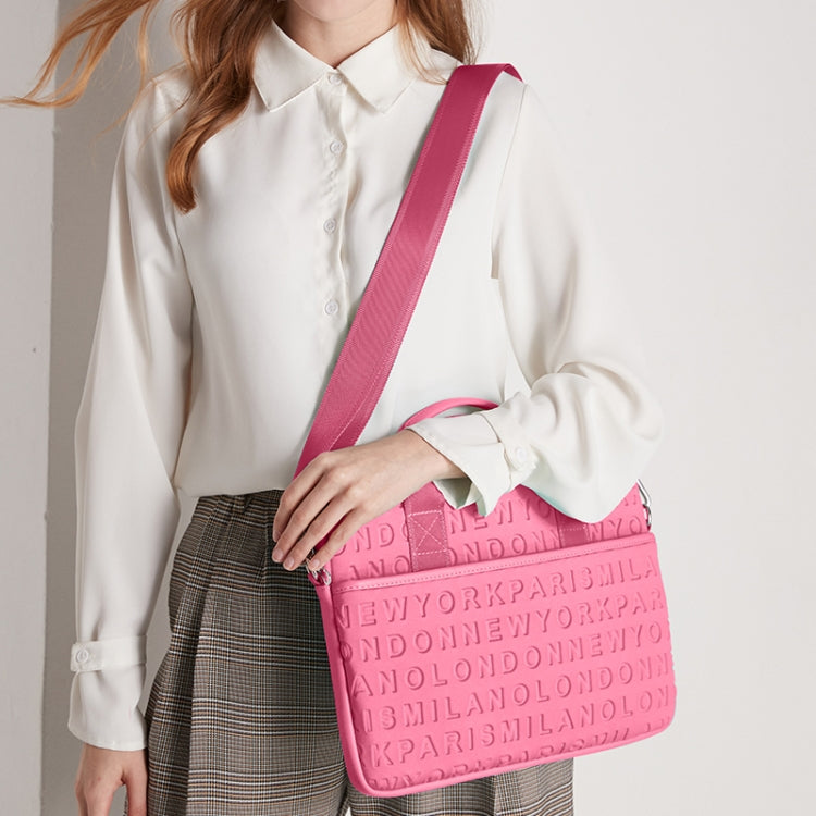 WiWU 13.3 inch Shockproof Dropproof Fashion Slim Shoulder Laptop Bag Handbag(Rose Red)