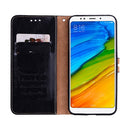 For Xiaomi Redmi 5 Plus Oil Wax Texture Horizontal Flip Leather Case with Holder & Card Slots & Wallet(Black)