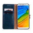 For Xiaomi Redmi 5 Plus Oil Wax Texture Horizontal Flip Leather Case with Holder & Card Slots & Wallet(Blue)