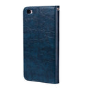 For Xiaomi Redmi Note 5A Without Fingerprint Identification Oil Wax Texture Horizontal Flip Leather Case with Holder & Card Slots & Wallet(Blue)