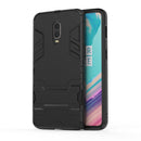 Shockproof PC + TPU Case for OnePlus 6T, with Holder(Black)
