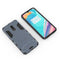 Shockproof PC + TPU Case for OnePlus 6T, with Holder(Navy Blue)