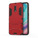 Shockproof PC + TPU Case for OnePlus 6T, with Holder(Red)