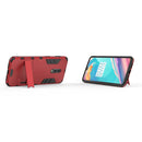 Shockproof PC + TPU Case for OnePlus 6T, with Holder(Red)