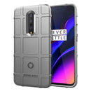 Shockproof Rugged Shield Full Coverage Protective Silicone Case for Oneplus 7 (Grey)