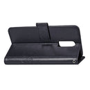 Lucky Clover Pressed Flowers Pattern Leather Case for OnePlus 6T, with Holder & Card Slots & Wallet & Hand Strap(Black)