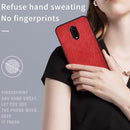 Shockproof Splicing PU + Cloth Protective Case for OnePlus 7 (Blue)