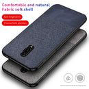 Shockproof Splicing PU + Cloth Protective Case for OnePlus 7 (Brown)