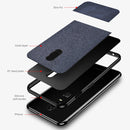 Shockproof Splicing PU + Cloth Protective Case for OnePlus 7 (Brown)