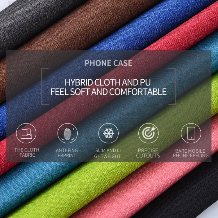 Shockproof Cloth Texture PC+ TPU Protective Case for OnePlus 7(Brown)